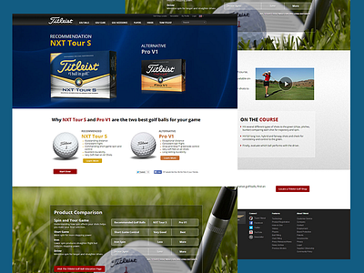 Titleist - Golf Ball Fitting Page branding design golf html product titleist web design webdesign website