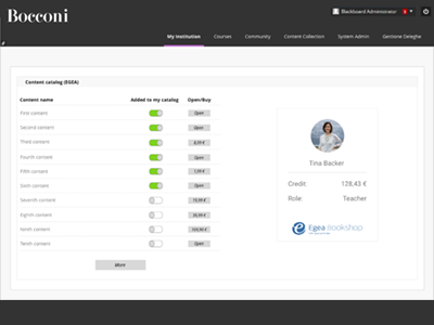 Profile choose and buy content blackboard learn bocconi design interface lms profile university ux design