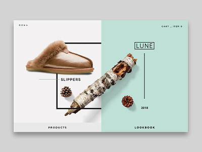 Lune 01 design layout nature slippers typography ux webdesign
