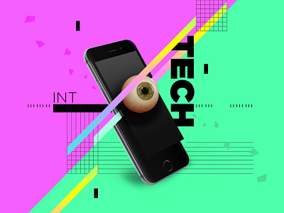Eye Tech colourful design eye graphic design grid illustration iphone tech typography