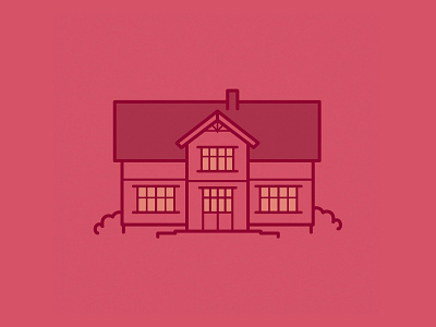 House design house icon illustration red vector