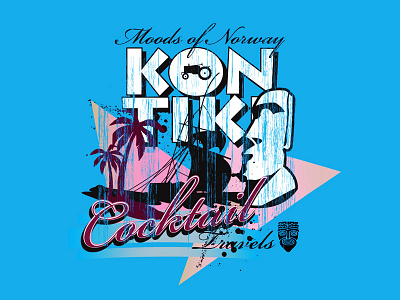 Kon-Tiki artwork blue design graphics illustration illustrator logo logomark tshirt