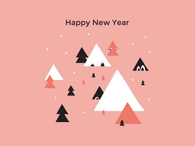 Happy New Year character design illustration illustrator nature newyear trees vector