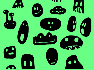 Faces character design expression faces fun graphicart green illustration procreate