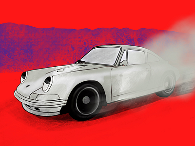 Porsche car design drawing illustration ipad porsche