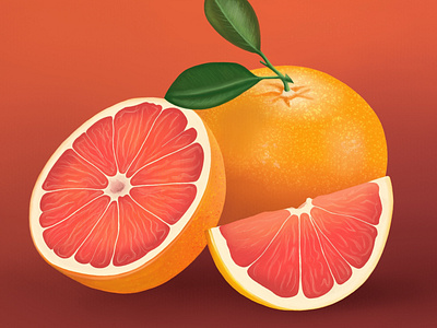 Grapefruit art design digital art draw drawing drawn food food and drink food illustration foodie grapefruit illustration illustrator orange pink procreate
