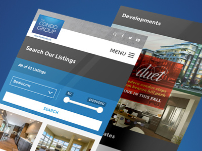 The Condo Group mobile real estate responsive ui website