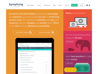 Symphony Homepage checklist homepage responsive ui website wordpress