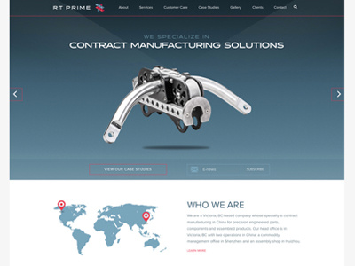 RT Prime Homepage homepage manufacturing responsive ui website wordpress