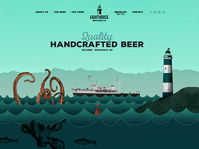 Lighthouse Brewing Company animation beer canada food homepage illustration parallax responsive single page ui ux website