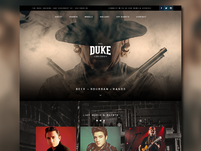 Website Design bar country music events flat fullscreen homepage photography responsive ui website wordpress