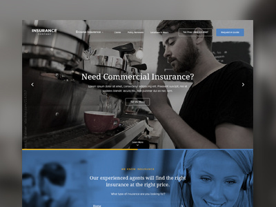 Insurance Website Homepage Concept corporate flat fullscreen homepage insurance photography responsive ui website wordpress