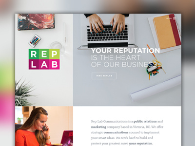 One-page Website Design business grid homepage marketing mobile one page personal pr responsive typography website. photography wordpress