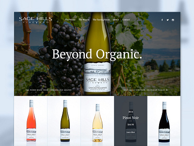 Sage Hills Winery grid homepage photography responsive typography ui ux website wine wordpress