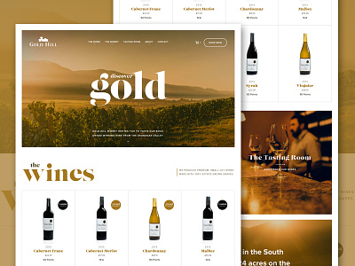 Gold Hill Wines Website branding grid homepage landing product responsive shop store ui ux website wordpress