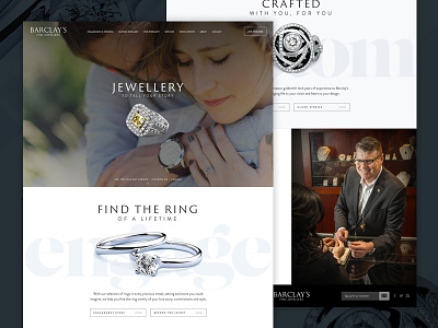 Barclay's Jewellers Website branding fullscreen grid homepage jewellery landing mobile responsive ui ux wordpress