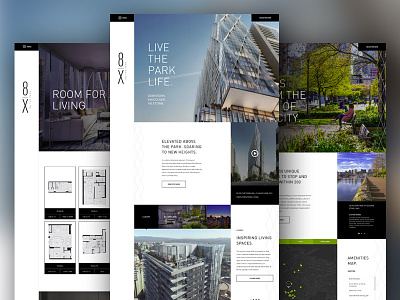 8X ON THE PARK Website grid homepage layout marketing mobile real estate responsive ui user experience user interface ux website