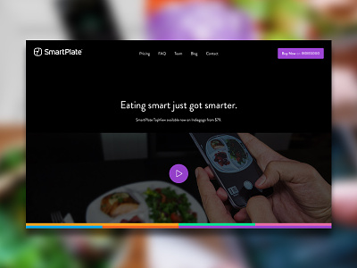 SmartPlate Website Sneak Peek colours grid health homepage landing page nutrition product responsive video wip