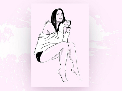 Pink sketch fashion fashionillustration illustration potrtait style