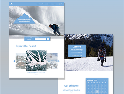 SideWinder Slopes application figma mobile prototype snow snowboard snowboarding snowflake ui web website