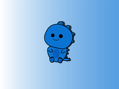 Dinosaur blue dino fun happy illustrator logo