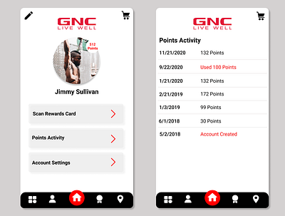 GNC Re-Design Two app design application design designer figma gym mobile ui workout