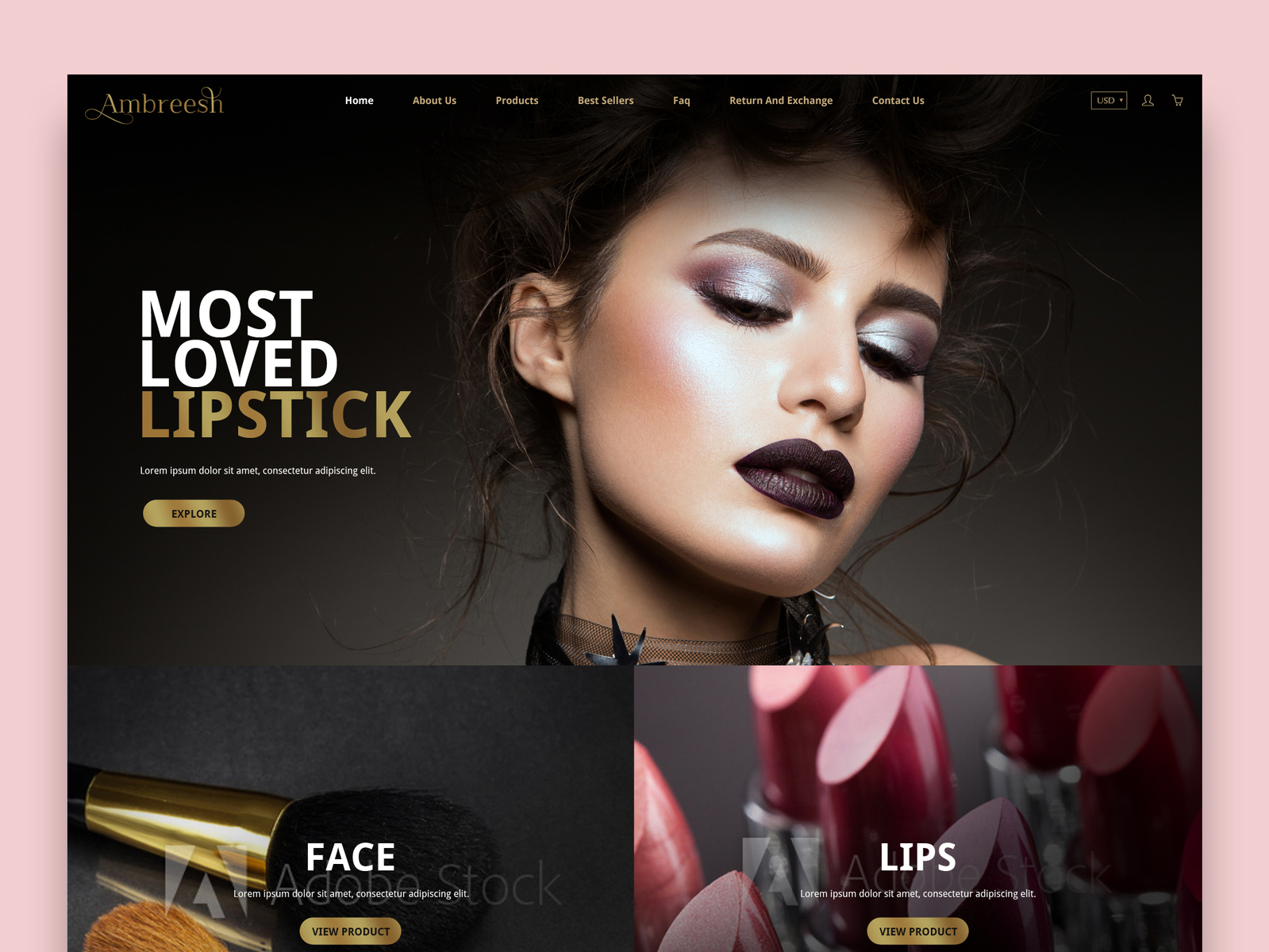 Ambreesh Cosmetics UI Design by Adi on Dribbble