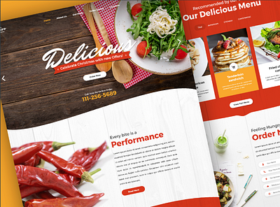 Foodier Creative Parallax Design color colorful creative design food food and drink inspiration minimal template design ui design ux design webdesign website website design