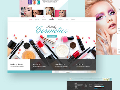 Beautiful Make Up Company Creative Parallax Design PSD Template abstract art beauty salon branding color cosmetics creative design design hair salon inspiration makeup typography ui ux web