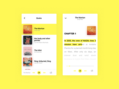 Audiobooks app app auido black books ios iphone iphone5 martian mobile uiux yellow