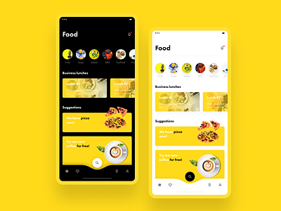 Light and dark theme UI android food google ios iphone light theme material design material ui minimal minimal app