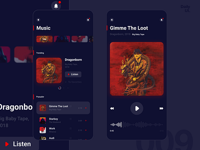 009 - music player adaptive android dailyui dark theme dashboard design desktop fashion ios iphonex minimal mobile music player musicplayer profile responsive ui uidesign web webdesign