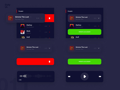 011 - Flash Messages android challenge dailyui dark ui dashboard design desktop flash messages ios iphonex minimal mobile music player profile responsive ui ui elements uidesign web webdesign