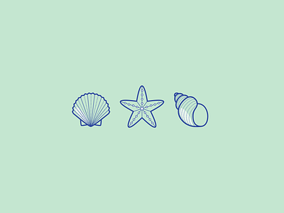 Illustration | The Little Things #3 flat icon illustration isometric julie charrier minimalism seashell sketchapp starfish the little things vector