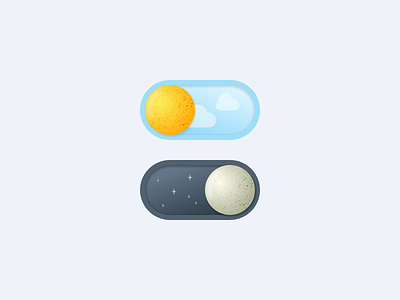 Toggle button | Day vs Night 🌗 [05/30] button daily creative challenge day icon illustration julie charrier minimalism moon night sketchapp sun toggle