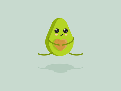 Illustration | Avocado 🥑 [21/30] avocado daily creative challenge design flat design heart illustration julie charrier minimal sketchapp ui veggie