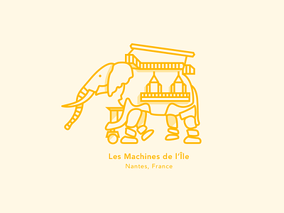 Illustration | The Machines of the Isle 🐘 artwork elephant icon illustration julie charrier machines minimalism nantes sketchapp ui