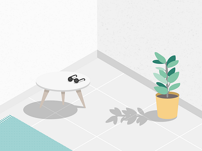 Illustration | Endless summer 🌿 home illustration isometric julie charrier minimalism plant sketchapp summer vector