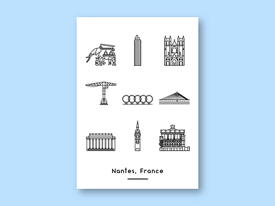 Illustration | Nantes city artwork city icon illustration julie charrier minimalism nantes sketchapp