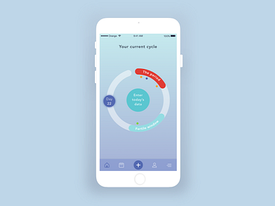 App | Clue - Homepage app clue health julie charrier minimal ovulation periods sketchapp tracker ui web design woman