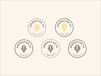 Logo | Génération XX podcast 🎙 branding flat icon julie charrier logo microphone minimal podcast sketchapp visual identity woman