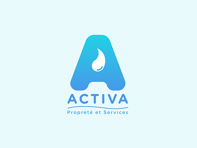 Logo | Activa 💧 blue drop flat julie charrier letter lettering logo minimal sketchapp vector visual identity