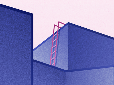 Illustration | Minimalist Architecture architecture graphic illustration isometric julie charrier ladder minimal pink purple sketchapp vector wall