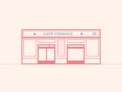 Illustration | Café Cosmico ☕️ architecture bar coffee cosmico flat food graphic illustration julie charrier minimal sketchapp vector
