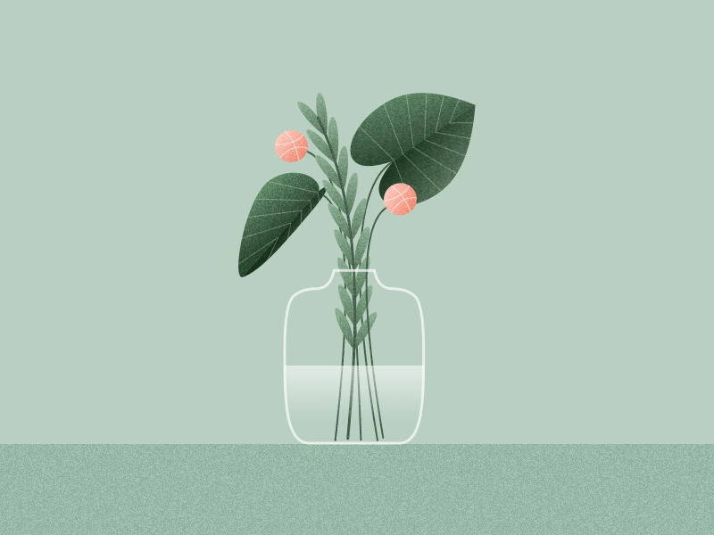 Illustration | Dribbble invites 🏀 draft nature flowerpot vase plants flower invitation invit dribbble flat vector minimal illustration sketchapp julie charrier