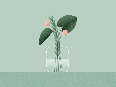 Illustration | Dribbble invites 🏀 draft dribbble dribbble invite flat flower flowerpot illustration invitation julie charrier minimal nature plants sketchapp vase vector