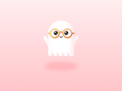 Illustration | Brainy Ghost 👻 character cute ghost glasses graphic halloween illustration julie charrier minimal sketchapp smooth vector