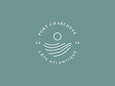 Logo | Port Charlotte ⚓️ branding fashion flat hipster illustration julie charrier logo minimal nature sea sketchapp sun typography vector