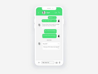 App | WhatsApp Redesign Concept 💬 chat concept illustration julie charrier message messenger minimal redesign sketchapp ui ux vector whatsapp