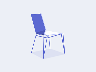 Illustration | Paper chair 🛋 chair flat illustration julie charrier minimal nordic origami purple sketchapp vector visual